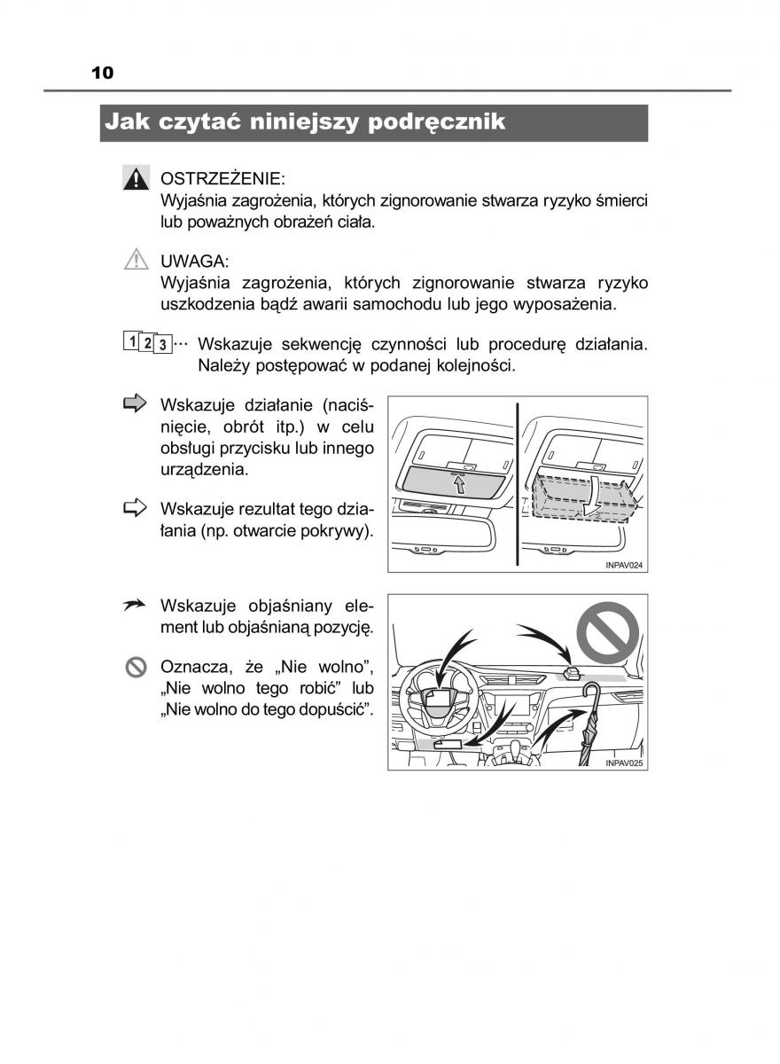 Toyota Avensis IV 4 instrukcja obslugi / page 10