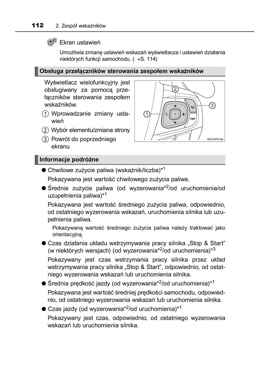 Toyota Avensis IV 4 instrukcja obslugi / page 112