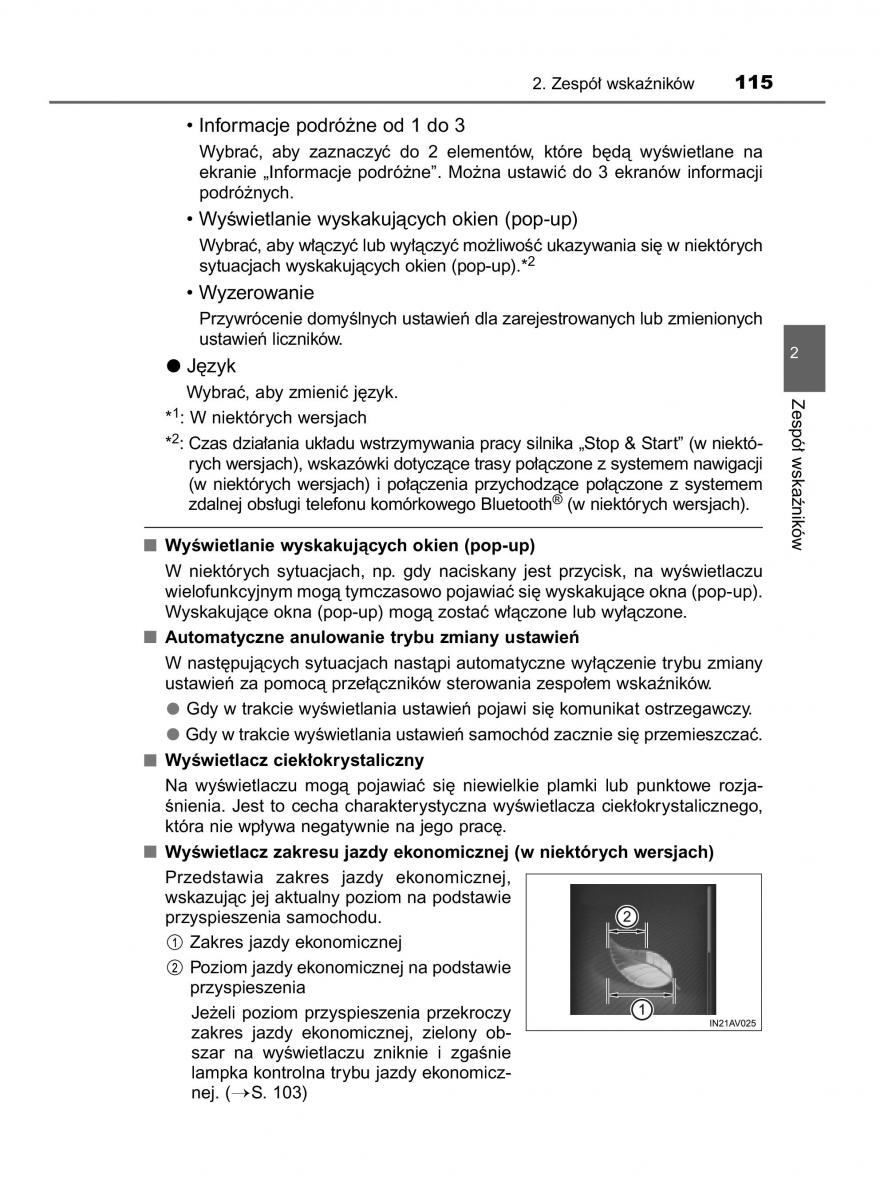 Toyota Avensis IV 4 instrukcja obslugi / page 115