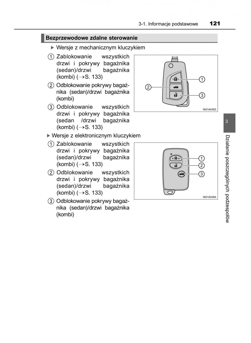 Toyota Avensis IV 4 instrukcja obslugi / page 121