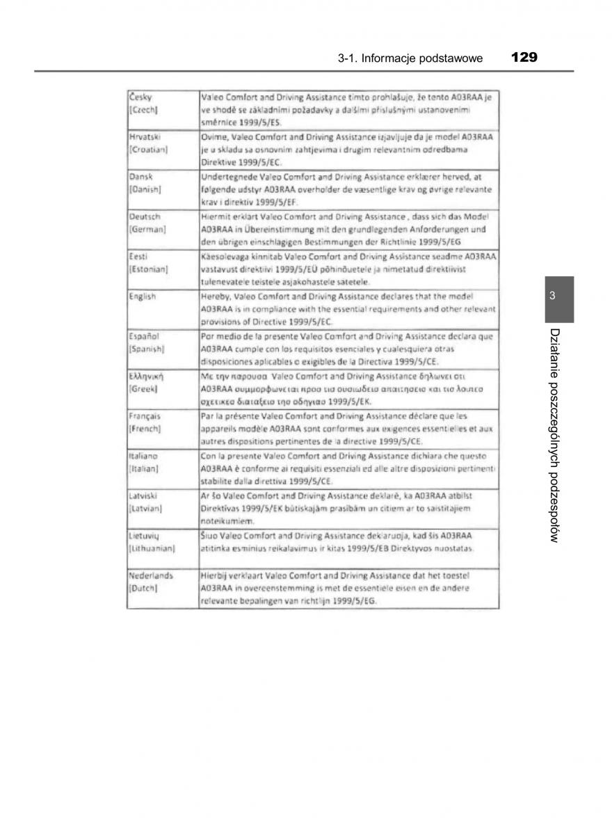 Toyota Avensis IV 4 instrukcja obslugi / page 129