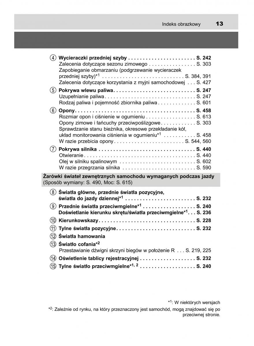 Toyota Avensis IV 4 instrukcja obslugi / page 13