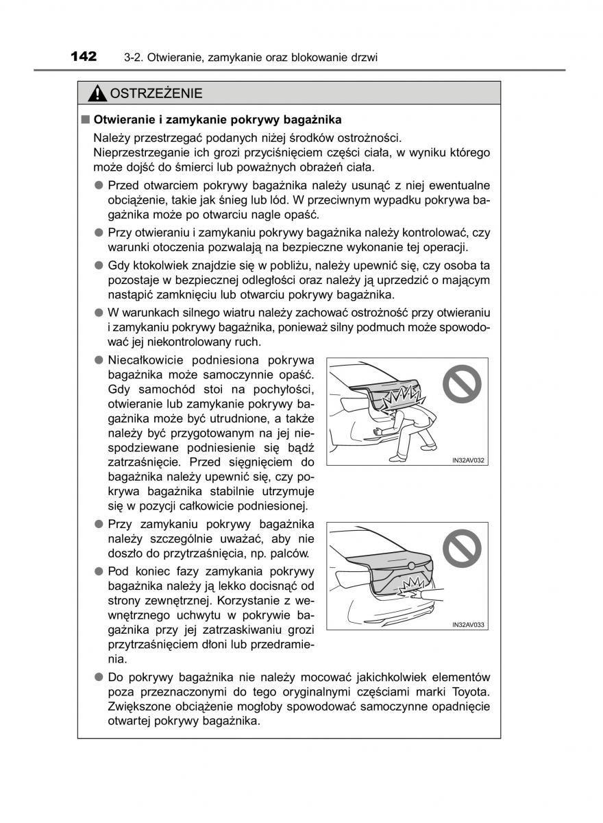 Toyota Avensis IV 4 instrukcja obslugi / page 142