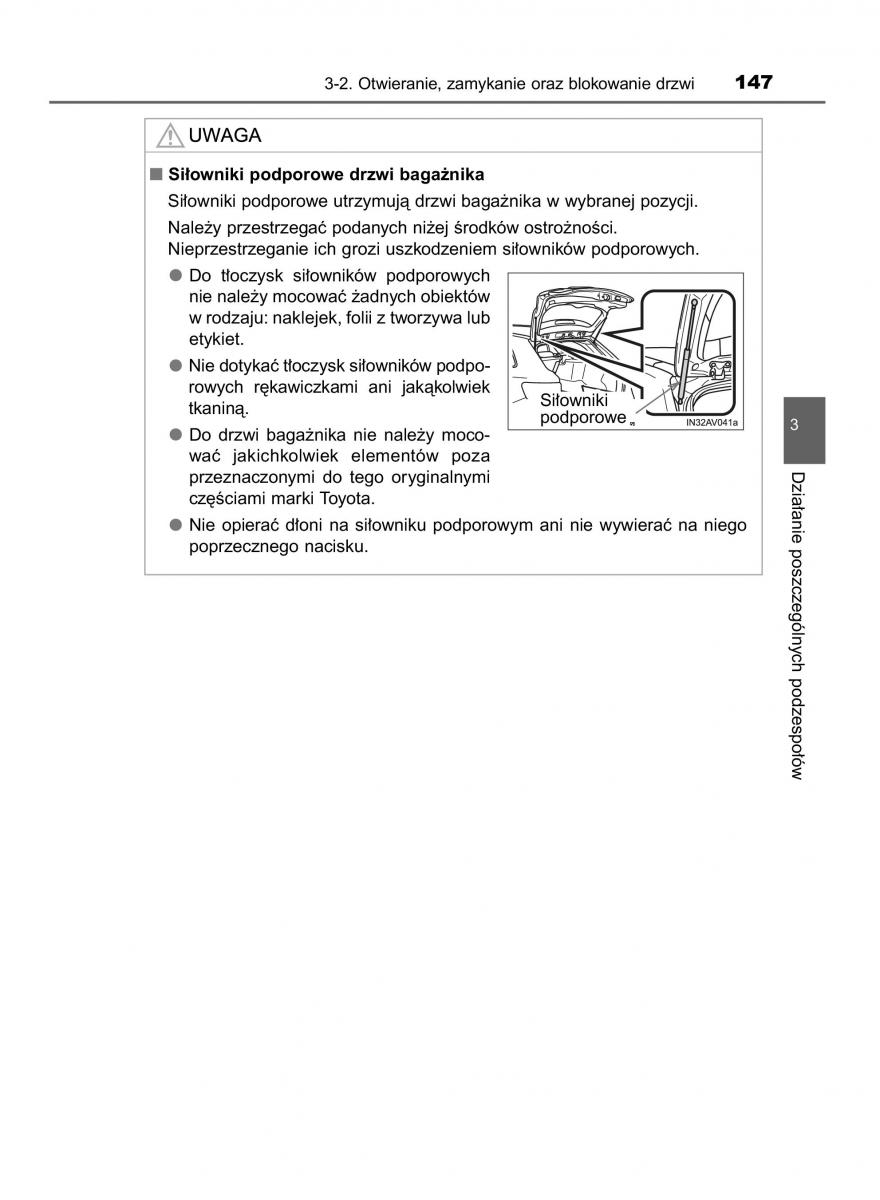 Toyota Avensis IV 4 instrukcja obslugi / page 147