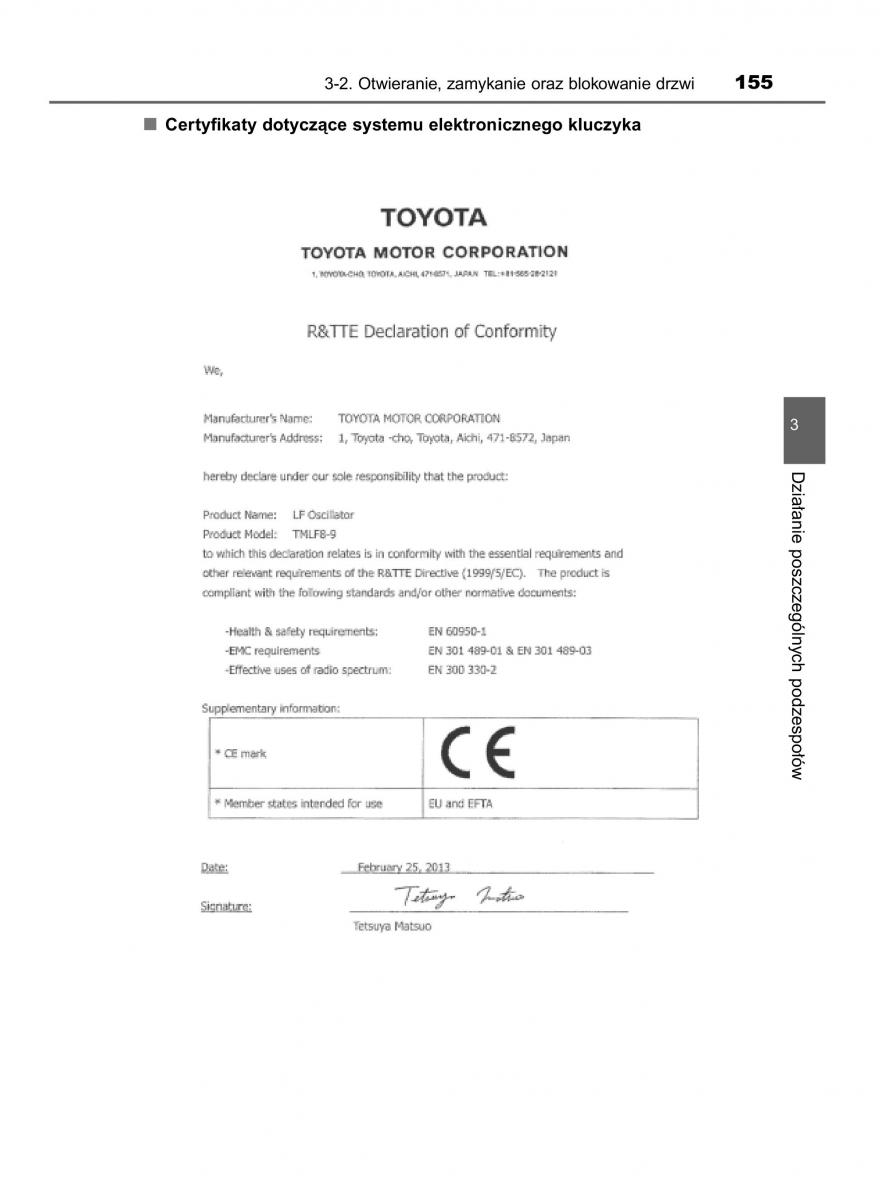 Toyota Avensis IV 4 instrukcja obslugi / page 155