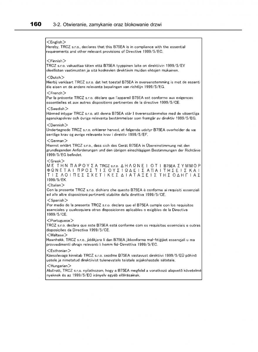 Toyota Avensis IV 4 instrukcja obslugi / page 160