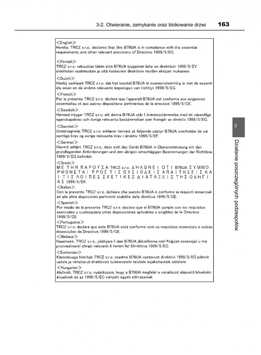 Toyota Avensis IV 4 instrukcja obslugi / page 163