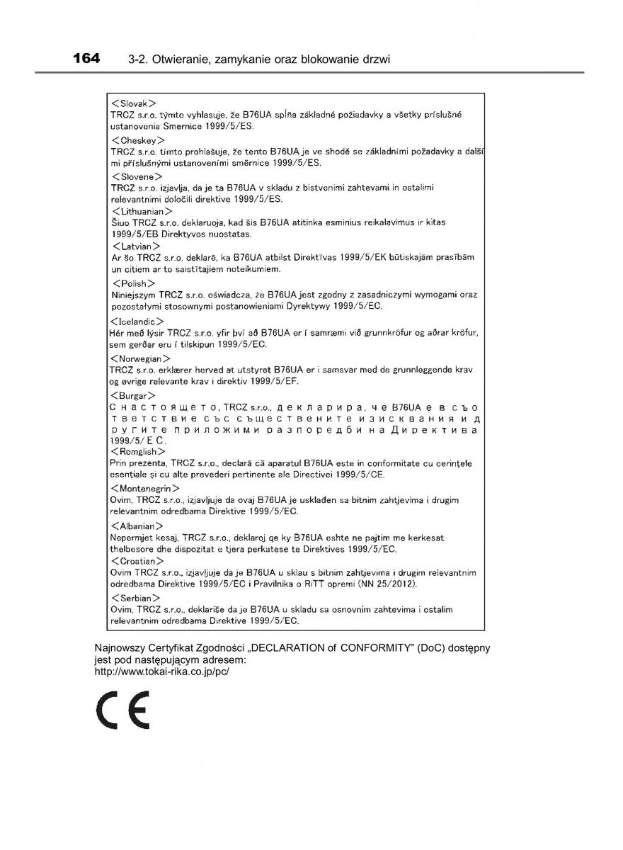 Toyota Avensis IV 4 instrukcja obslugi / page 164