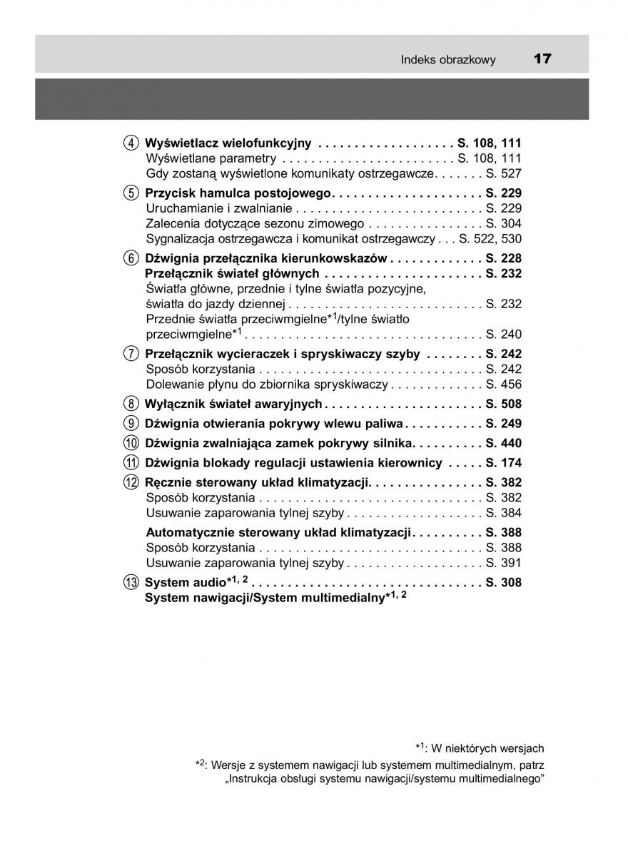 Toyota Avensis IV 4 instrukcja obslugi / page 17