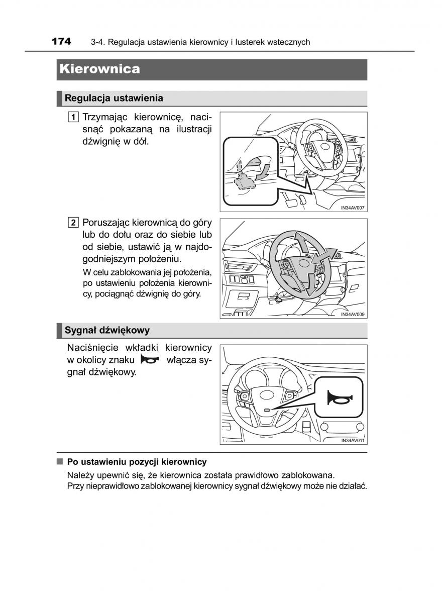 Toyota Avensis IV 4 instrukcja obslugi / page 174