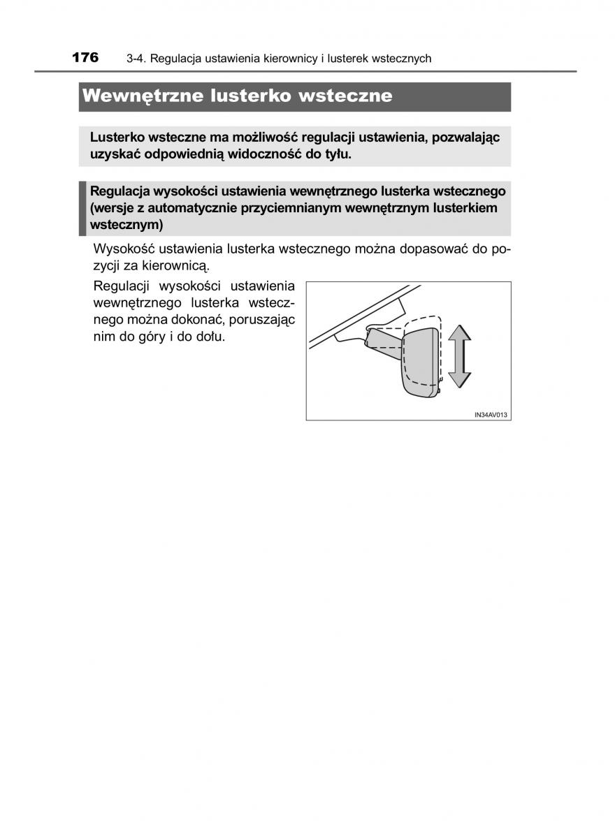 Toyota Avensis IV 4 instrukcja obslugi / page 176