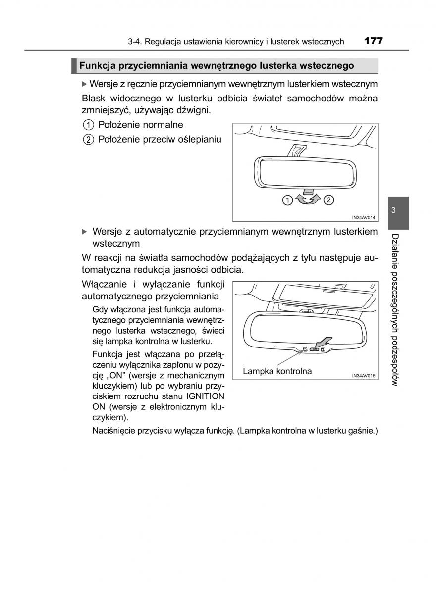 Toyota Avensis IV 4 instrukcja obslugi / page 177