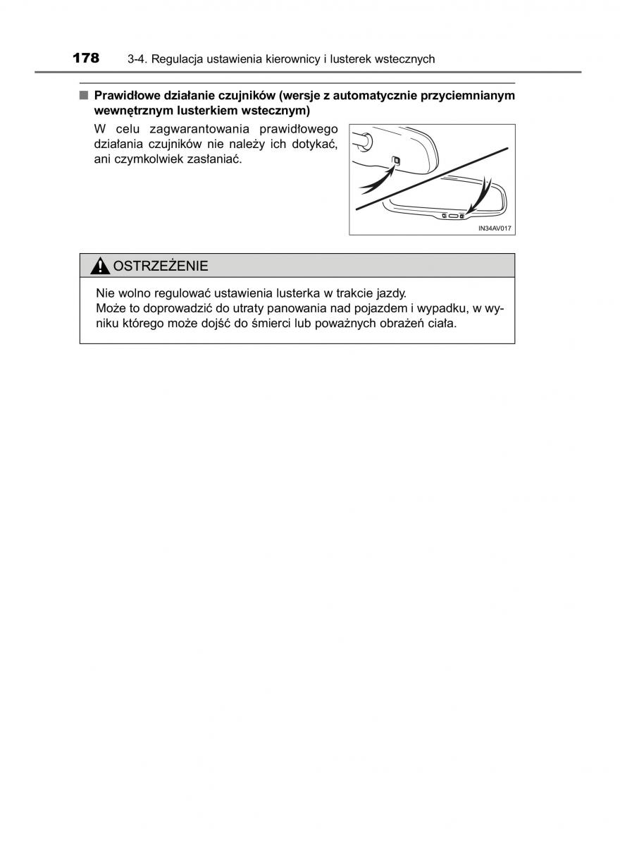 Toyota Avensis IV 4 instrukcja obslugi / page 178