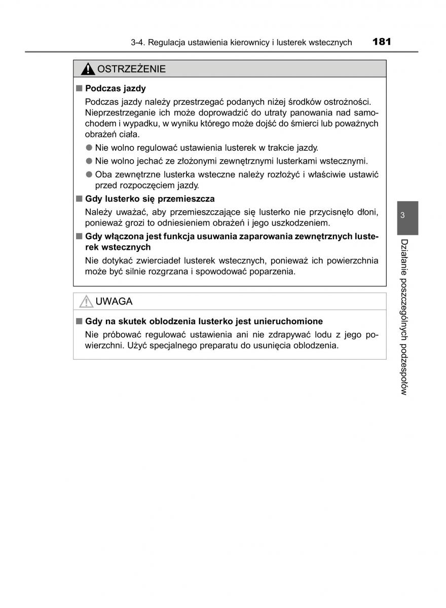 Toyota Avensis IV 4 instrukcja obslugi / page 181