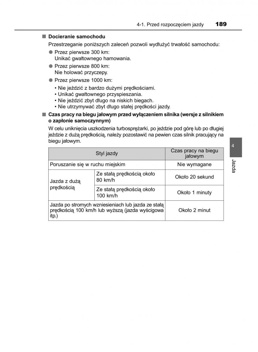 Toyota Avensis IV 4 instrukcja obslugi / page 189