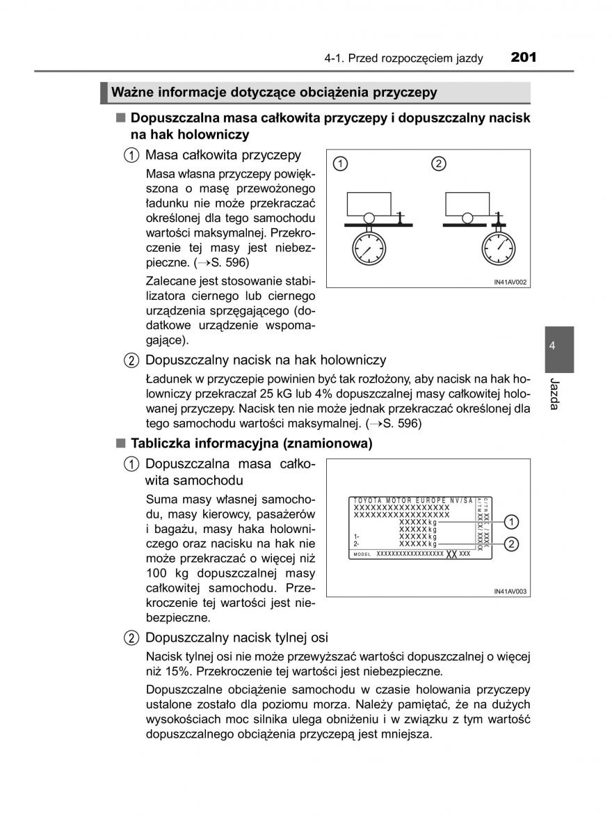 Toyota Avensis IV 4 instrukcja obslugi / page 201