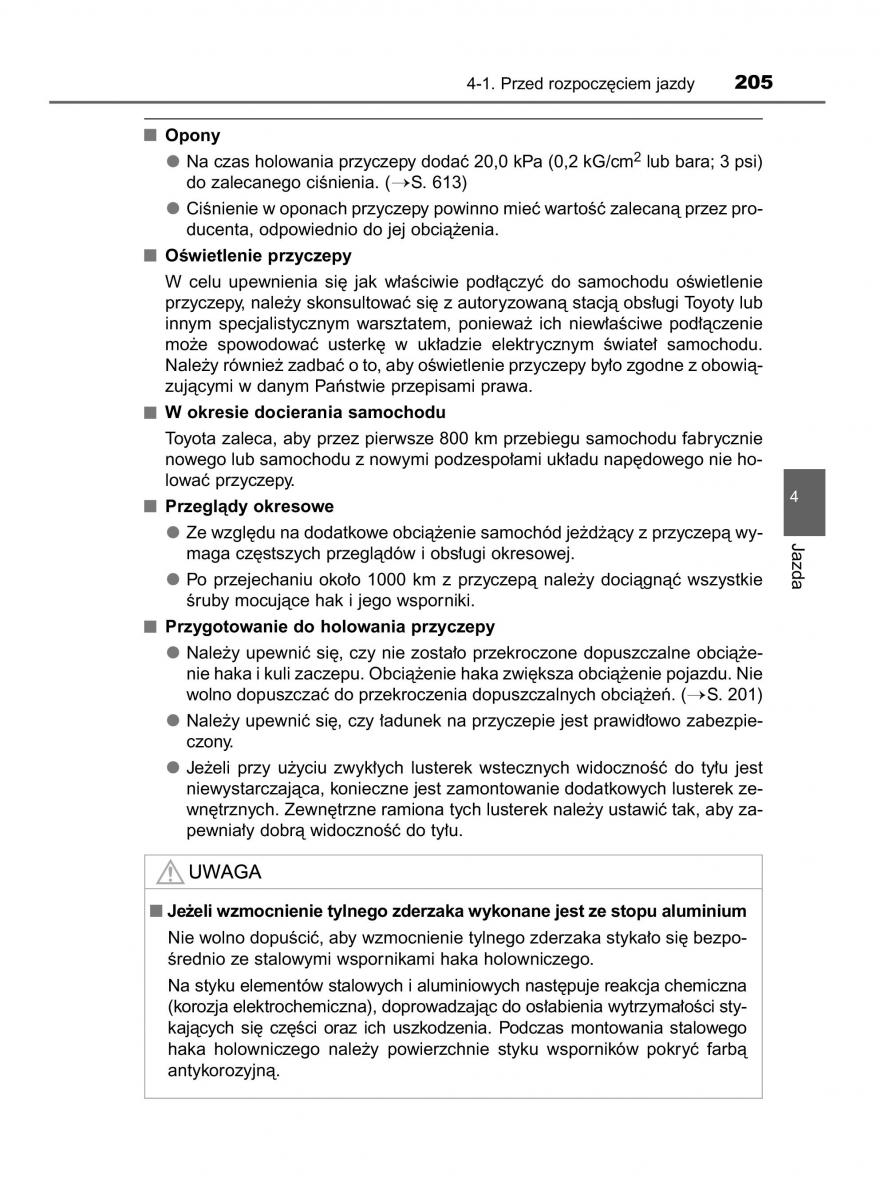 Toyota Avensis IV 4 instrukcja obslugi / page 205