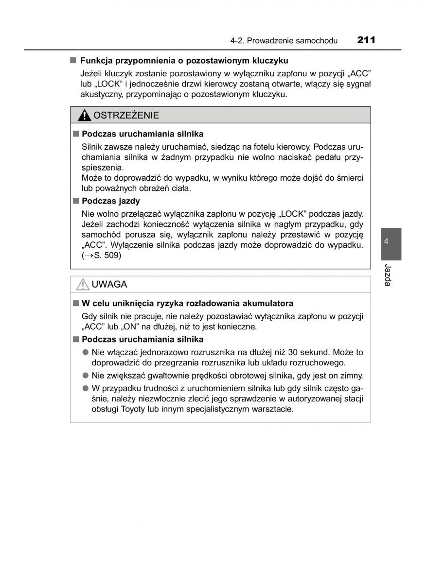 Toyota Avensis IV 4 instrukcja obslugi / page 211