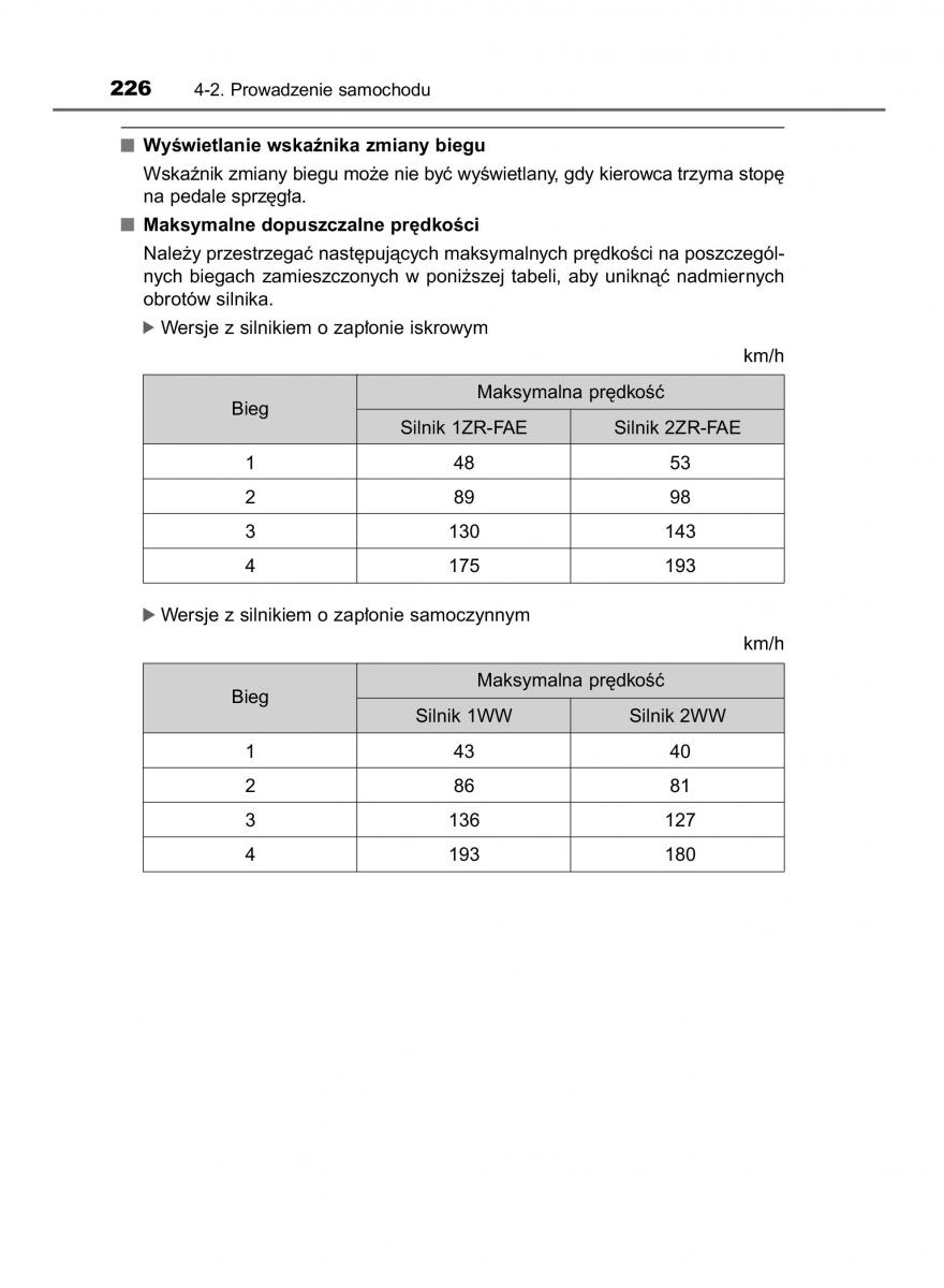 Toyota Avensis IV 4 instrukcja obslugi / page 226