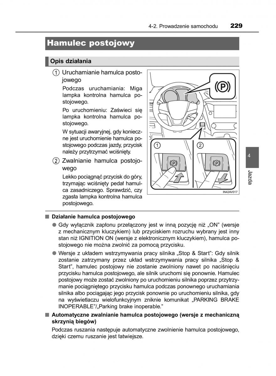 Toyota Avensis IV 4 instrukcja obslugi / page 229