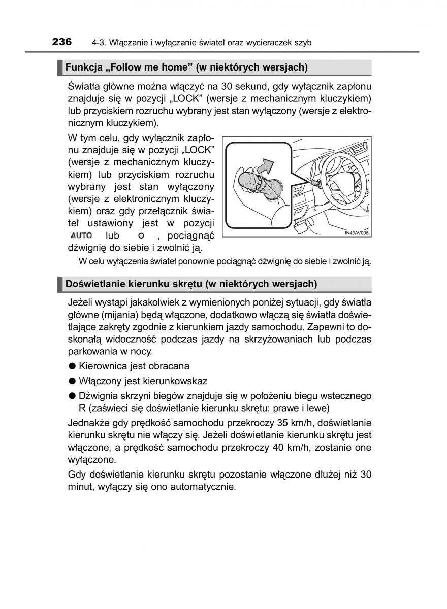 Toyota Avensis IV 4 instrukcja obslugi / page 236