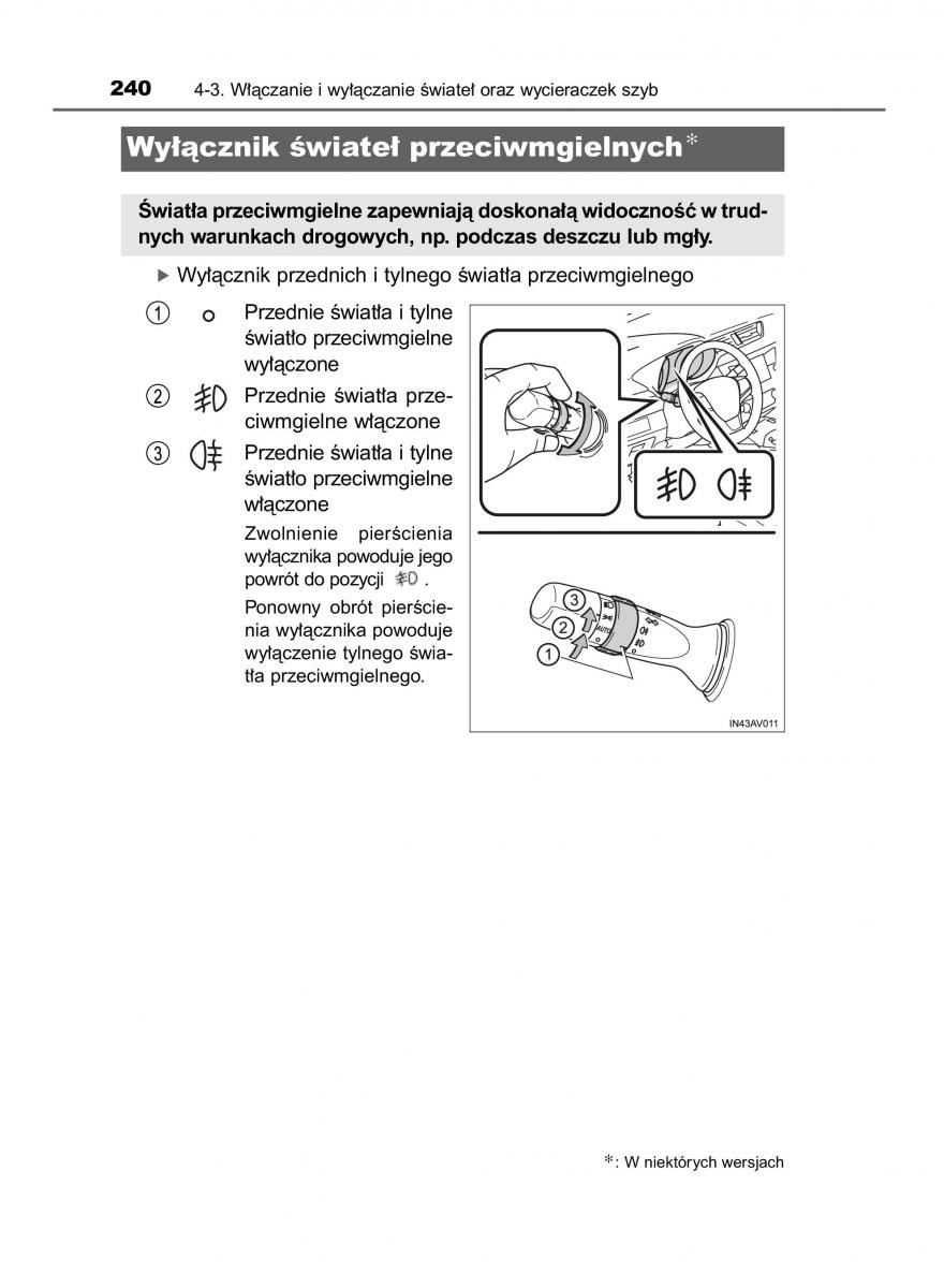 Toyota Avensis IV 4 instrukcja obslugi / page 240