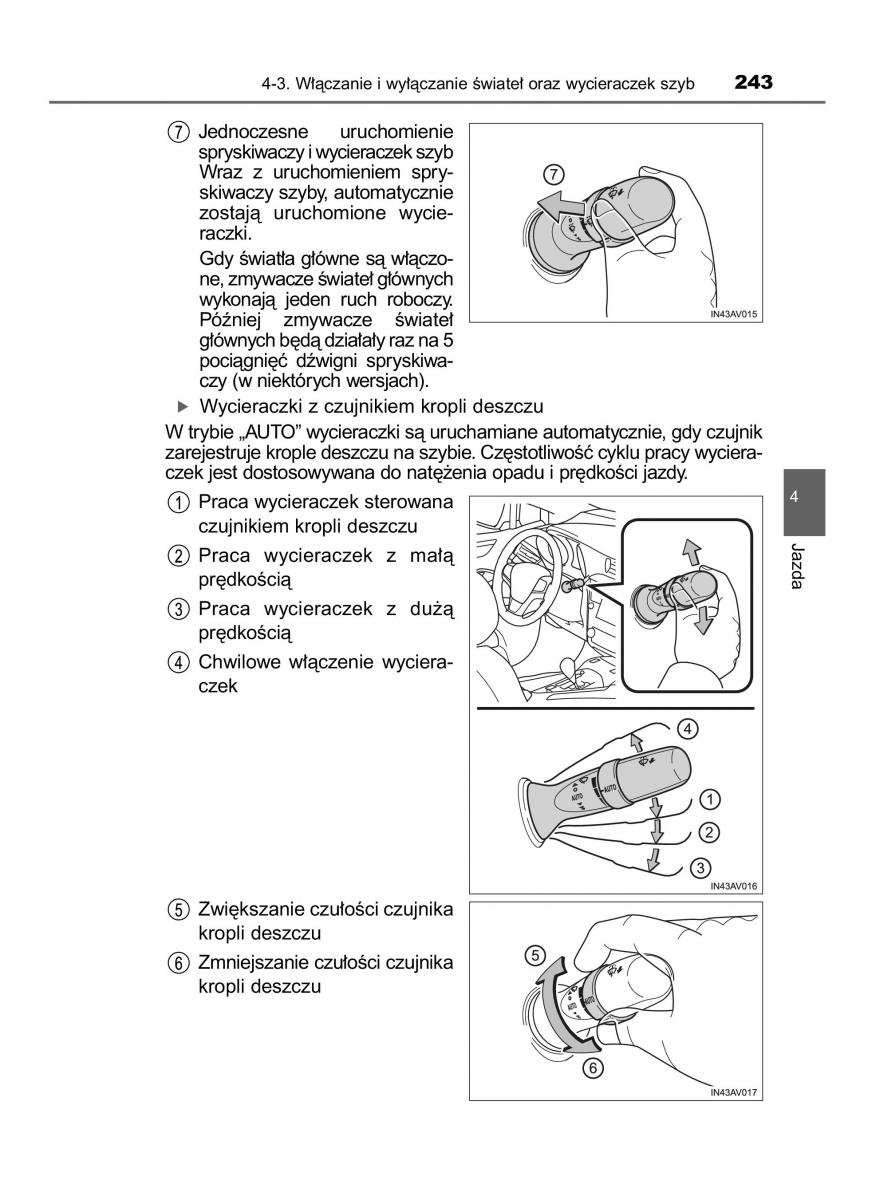 Toyota Avensis IV 4 instrukcja obslugi / page 243