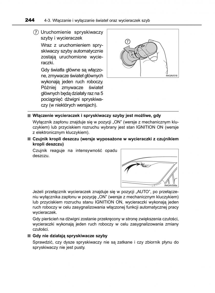 Toyota Avensis IV 4 instrukcja obslugi / page 244