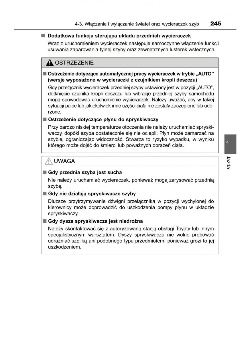 Toyota Avensis IV 4 instrukcja obslugi / page 245