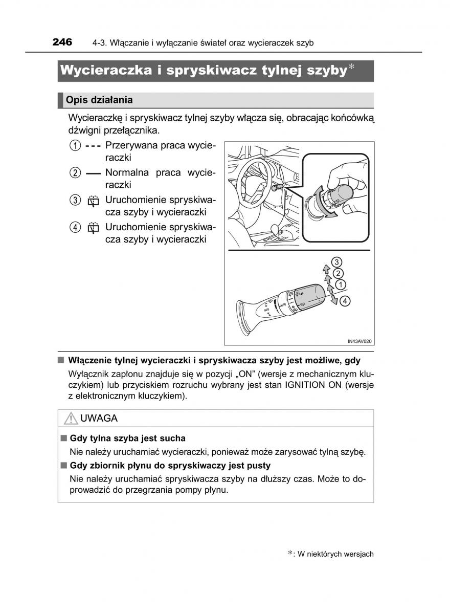 Toyota Avensis IV 4 instrukcja obslugi / page 246