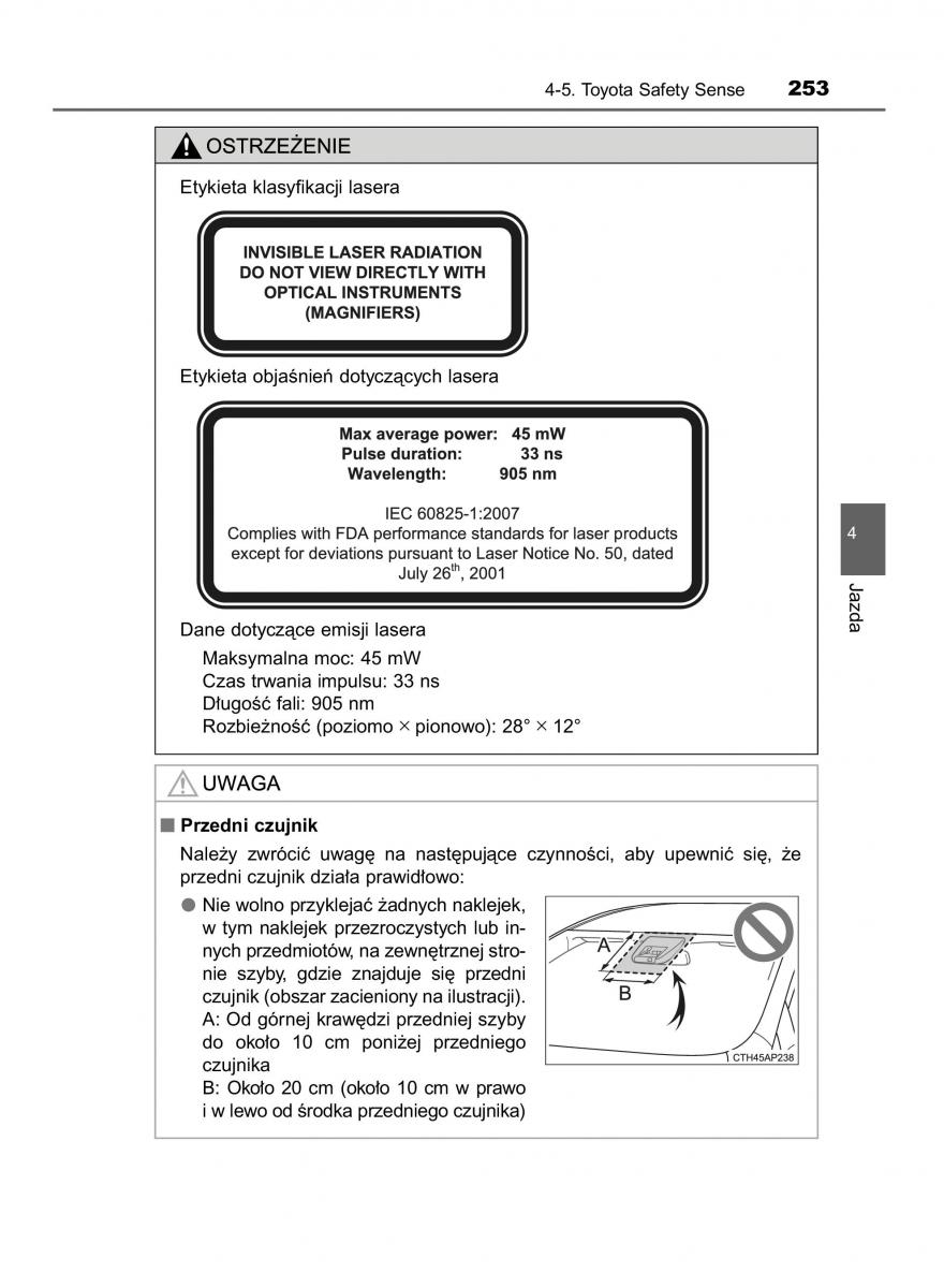 Toyota Avensis IV 4 instrukcja obslugi / page 253