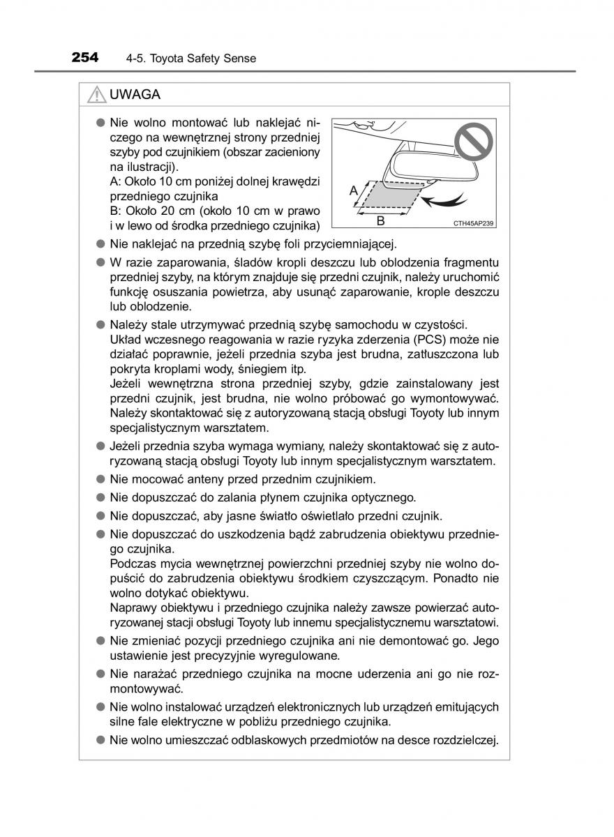 Toyota Avensis IV 4 instrukcja obslugi / page 254