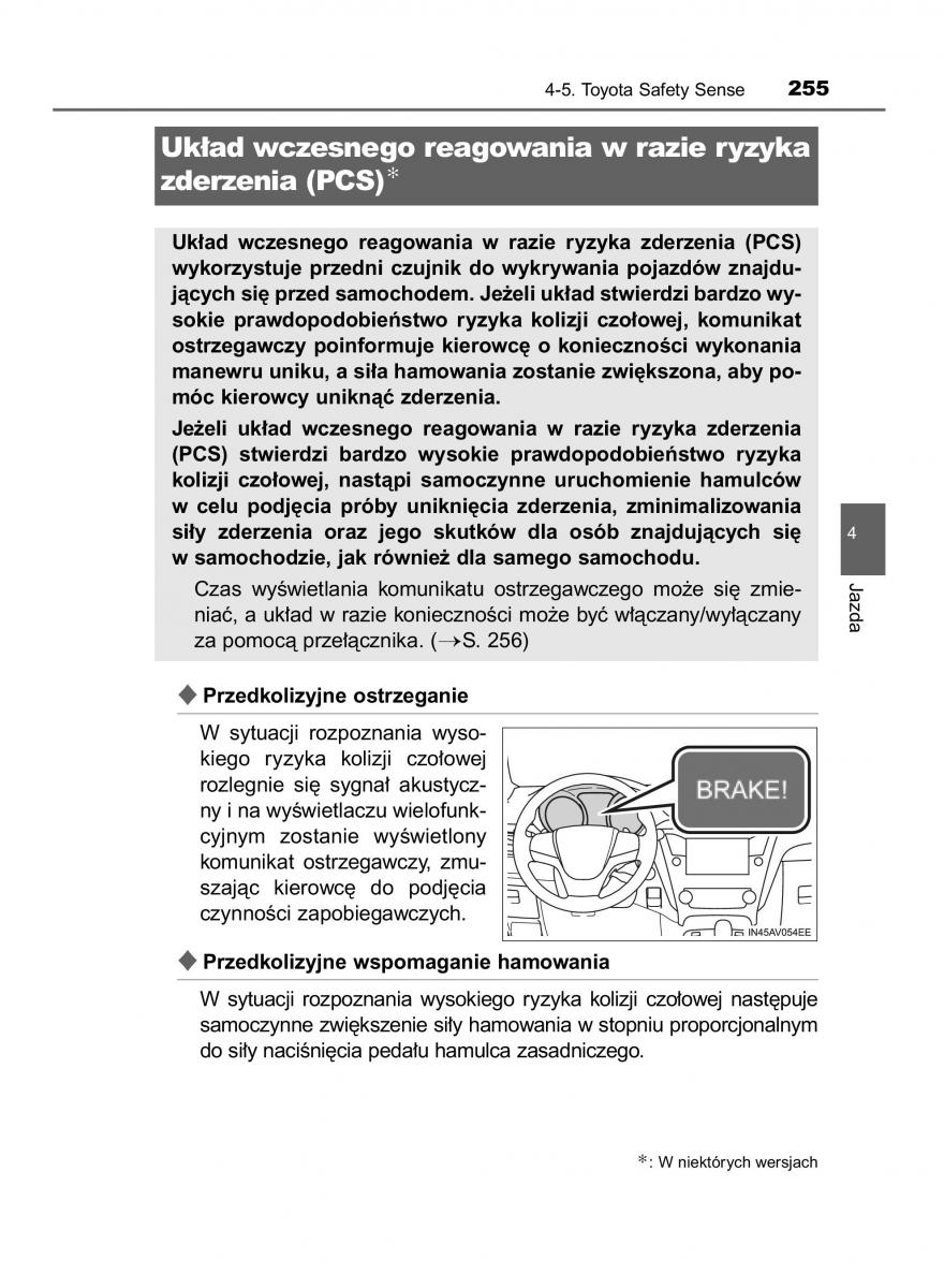 Toyota Avensis IV 4 instrukcja obslugi / page 255