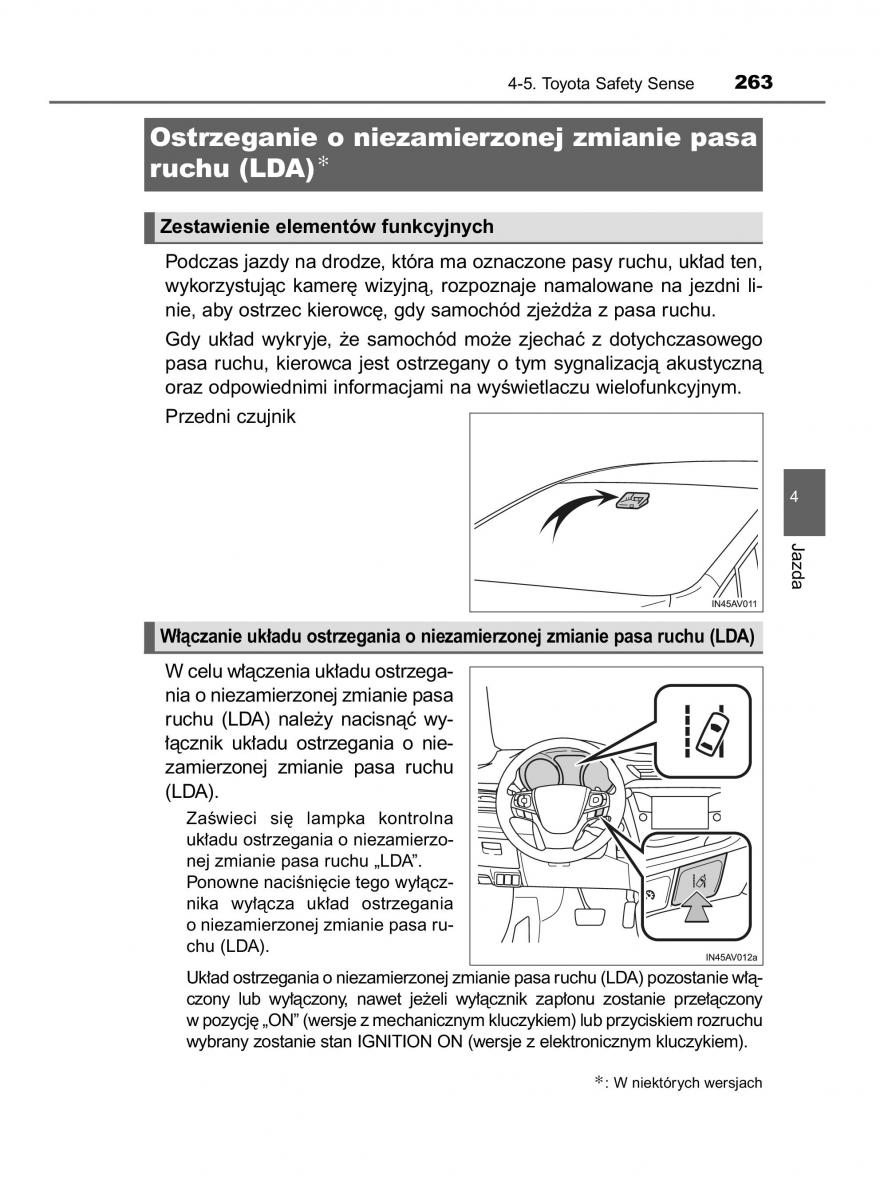 Toyota Avensis IV 4 instrukcja obslugi / page 263