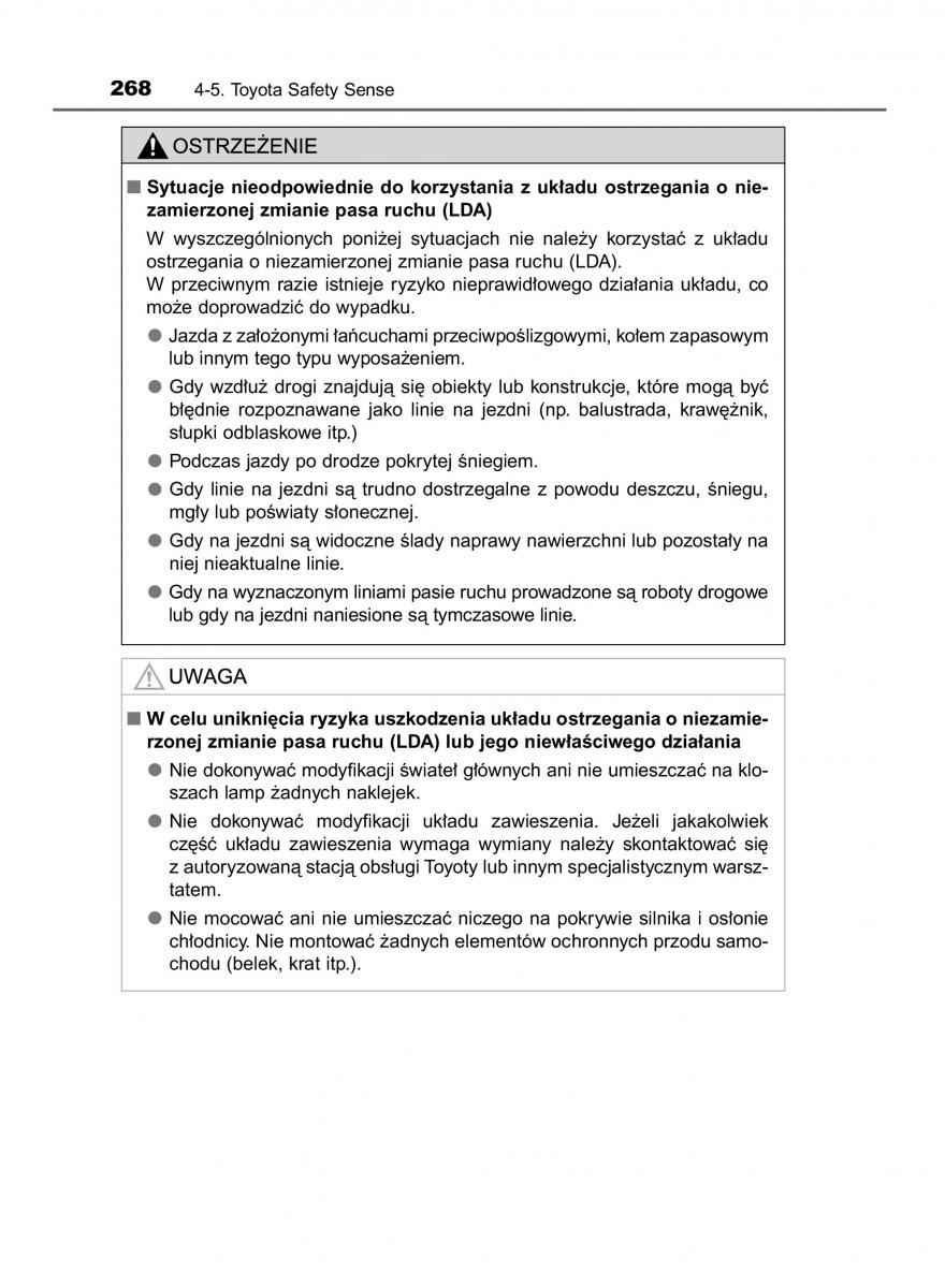 Toyota Avensis IV 4 instrukcja obslugi / page 268