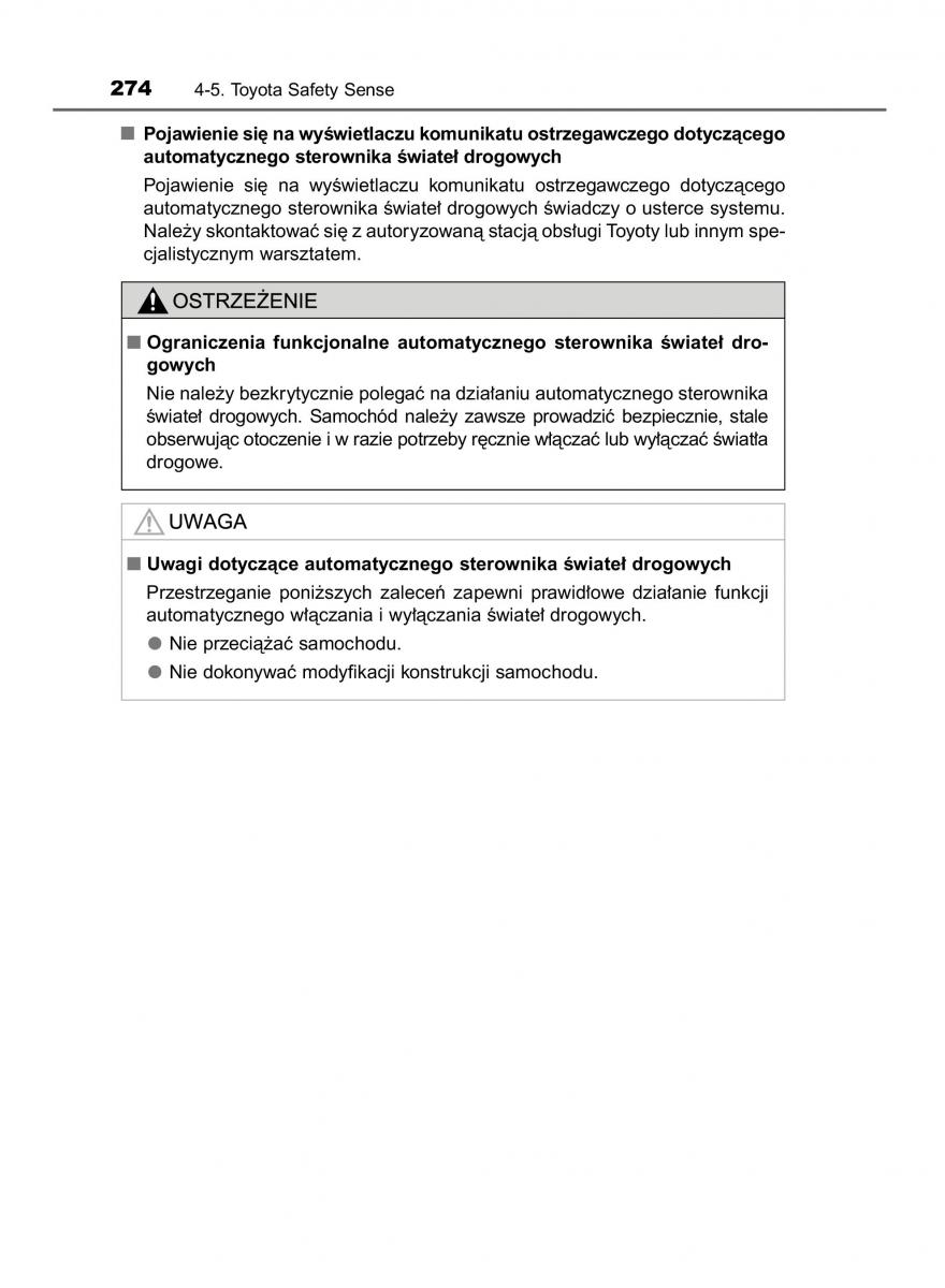 Toyota Avensis IV 4 instrukcja obslugi / page 274