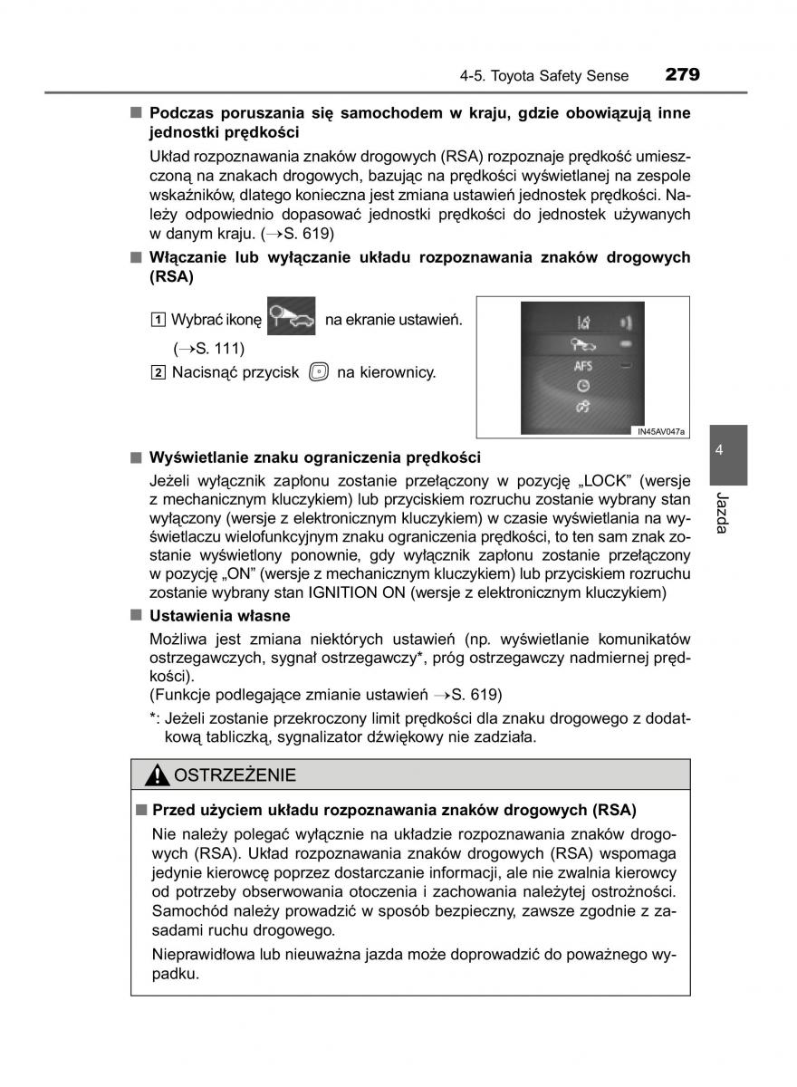 Toyota Avensis IV 4 instrukcja obslugi / page 279