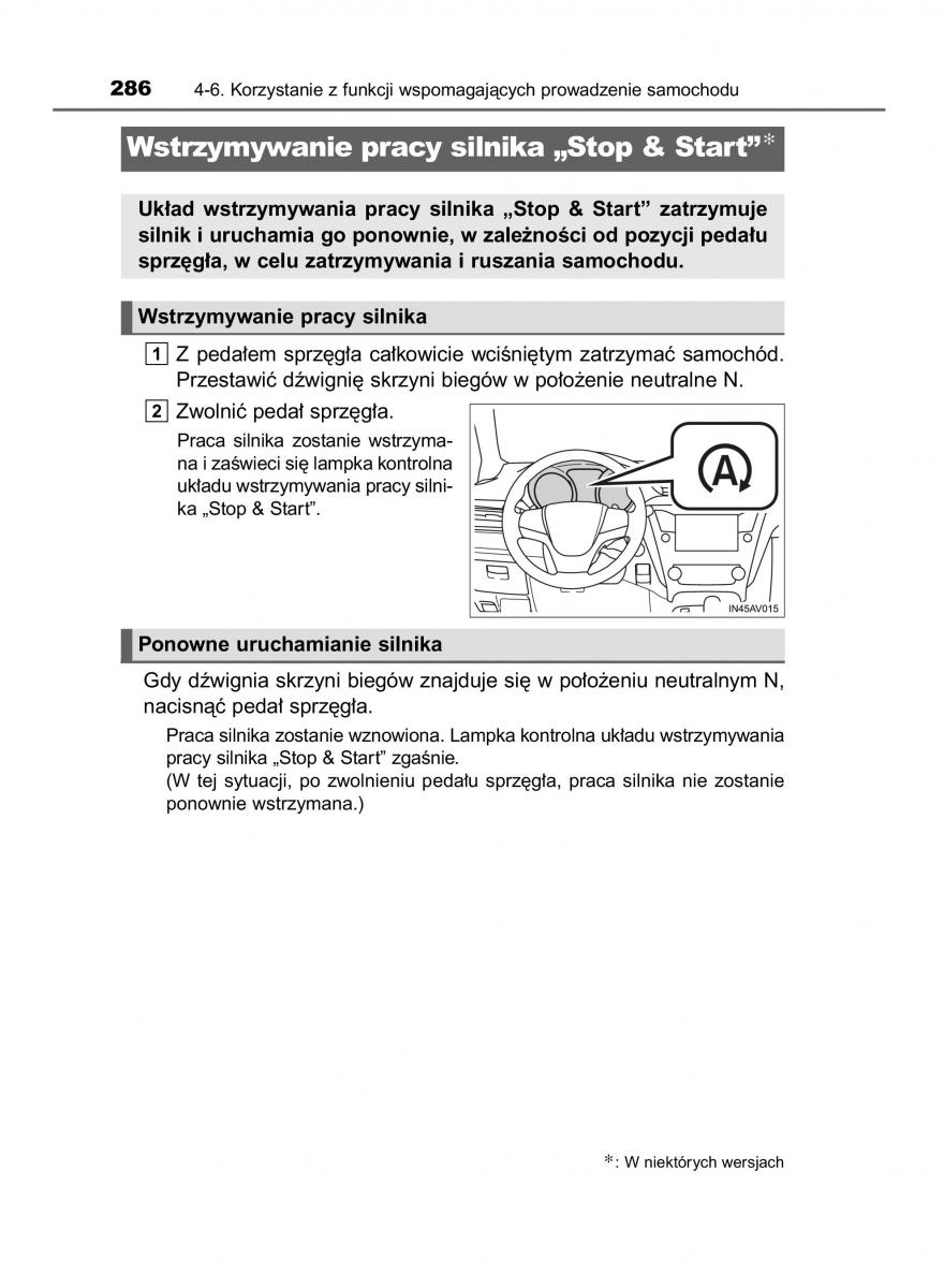 Toyota Avensis IV 4 instrukcja obslugi / page 286