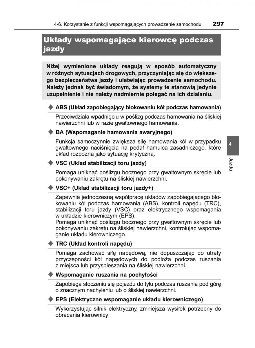 Toyota Avensis IV 4 instrukcja obslugi / page 297