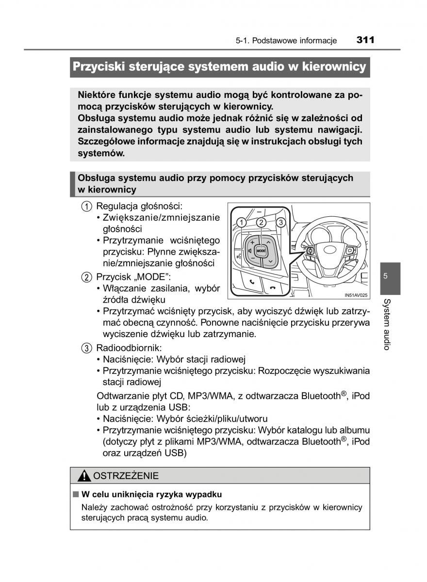 Toyota Avensis IV 4 instrukcja obslugi / page 311