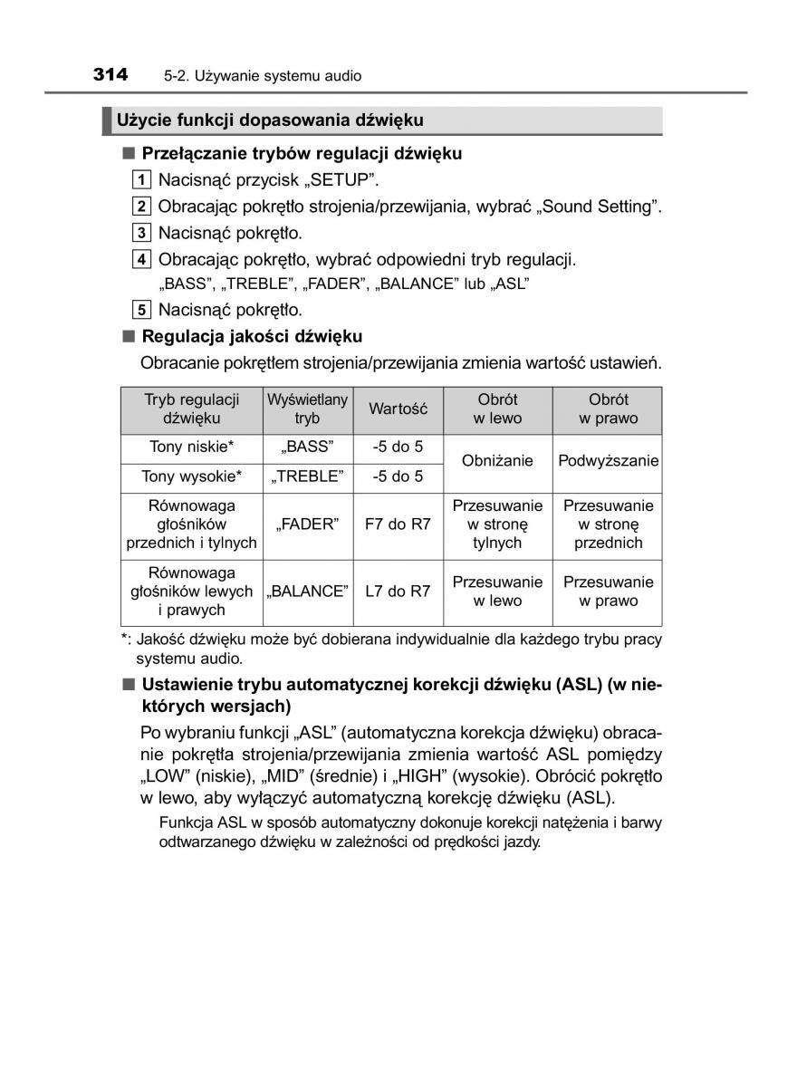 Toyota Avensis IV 4 instrukcja obslugi / page 314