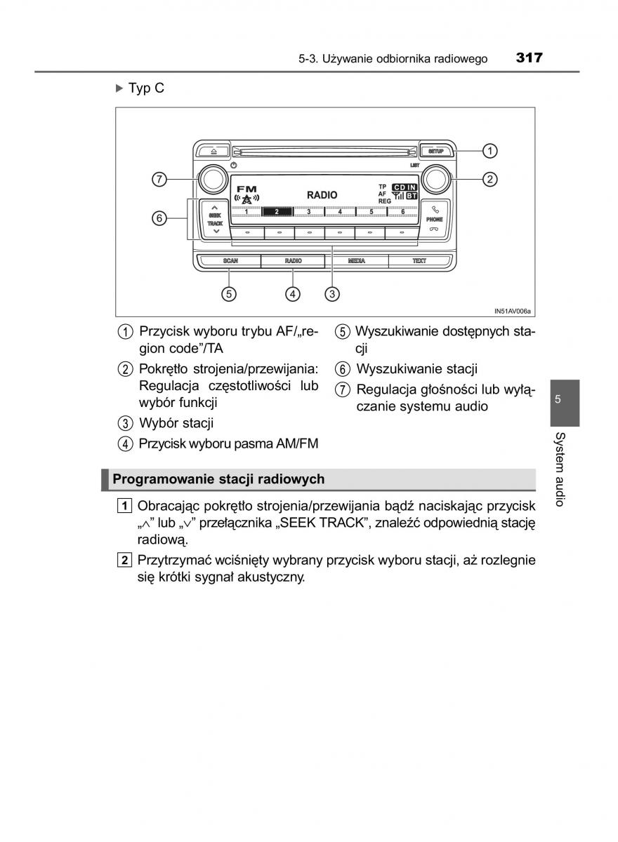 Toyota Avensis IV 4 instrukcja obslugi / page 317