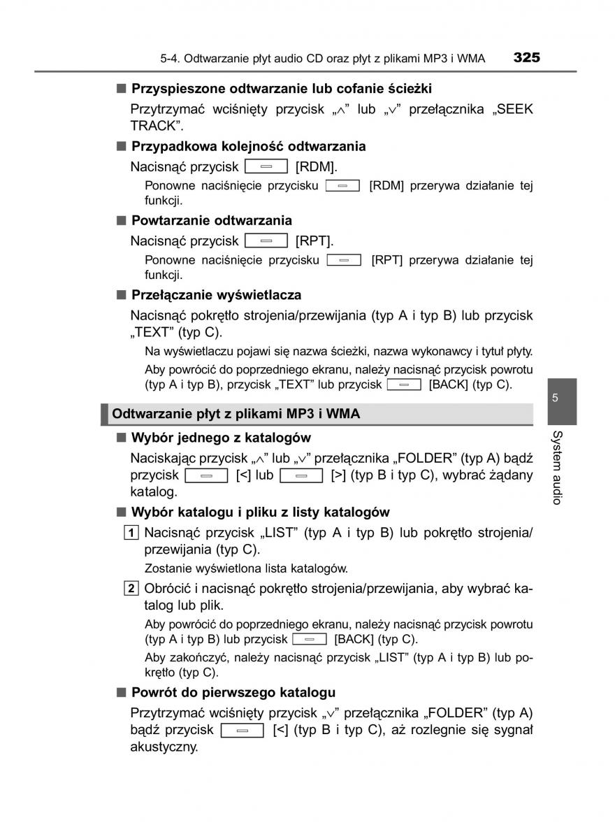 Toyota Avensis IV 4 instrukcja obslugi / page 325