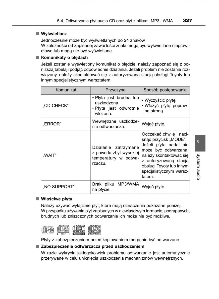 Toyota Avensis IV 4 instrukcja obslugi / page 327