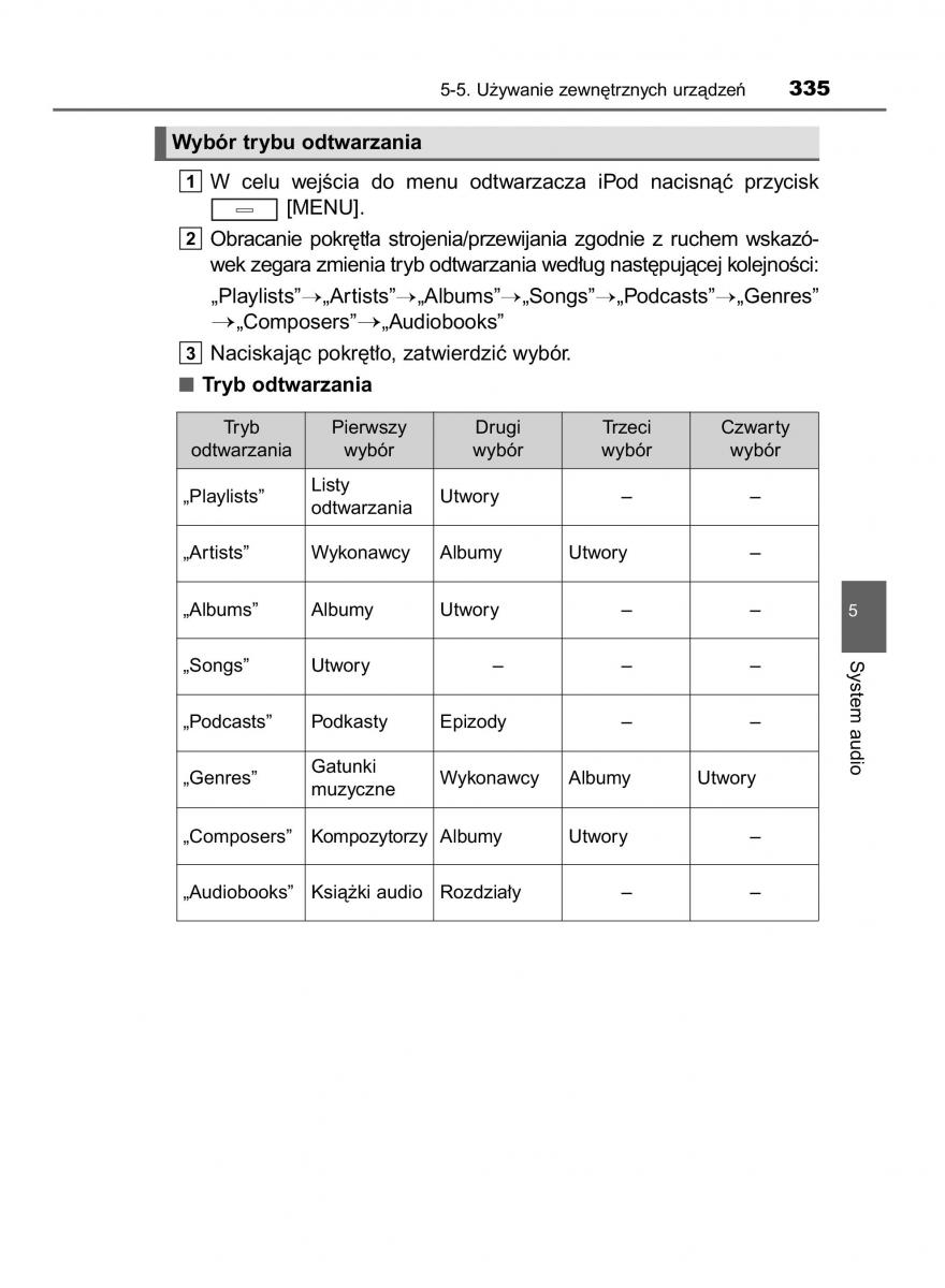 Toyota Avensis IV 4 instrukcja obslugi / page 335