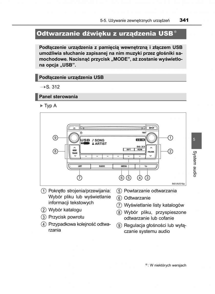 Toyota Avensis IV 4 instrukcja obslugi / page 341