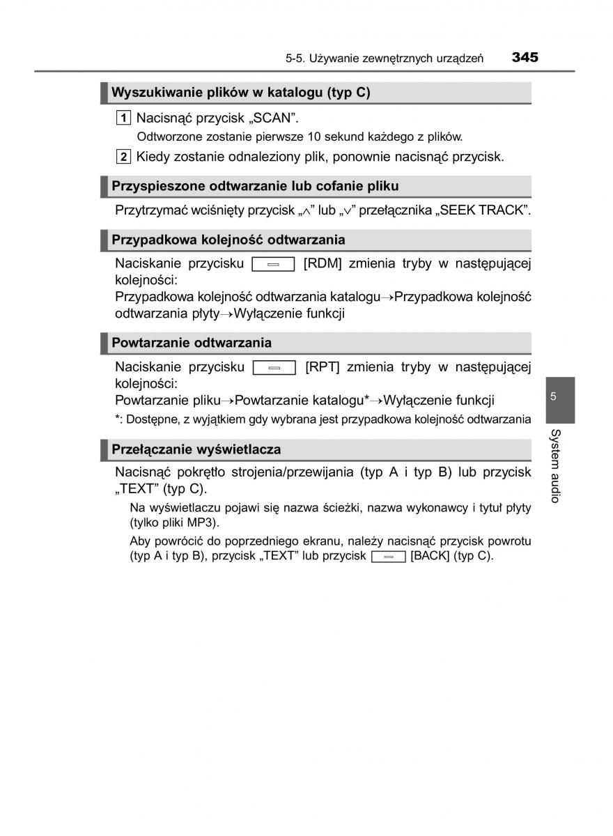 Toyota Avensis IV 4 instrukcja obslugi / page 345