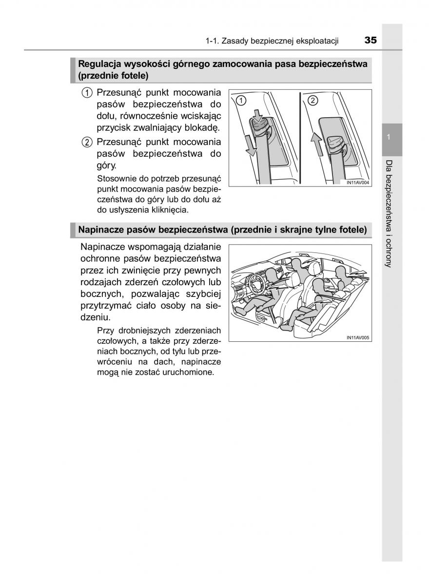 Toyota Avensis IV 4 instrukcja obslugi / page 35