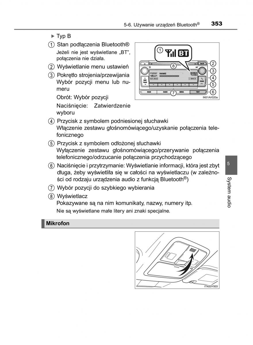 Toyota Avensis IV 4 instrukcja obslugi / page 353