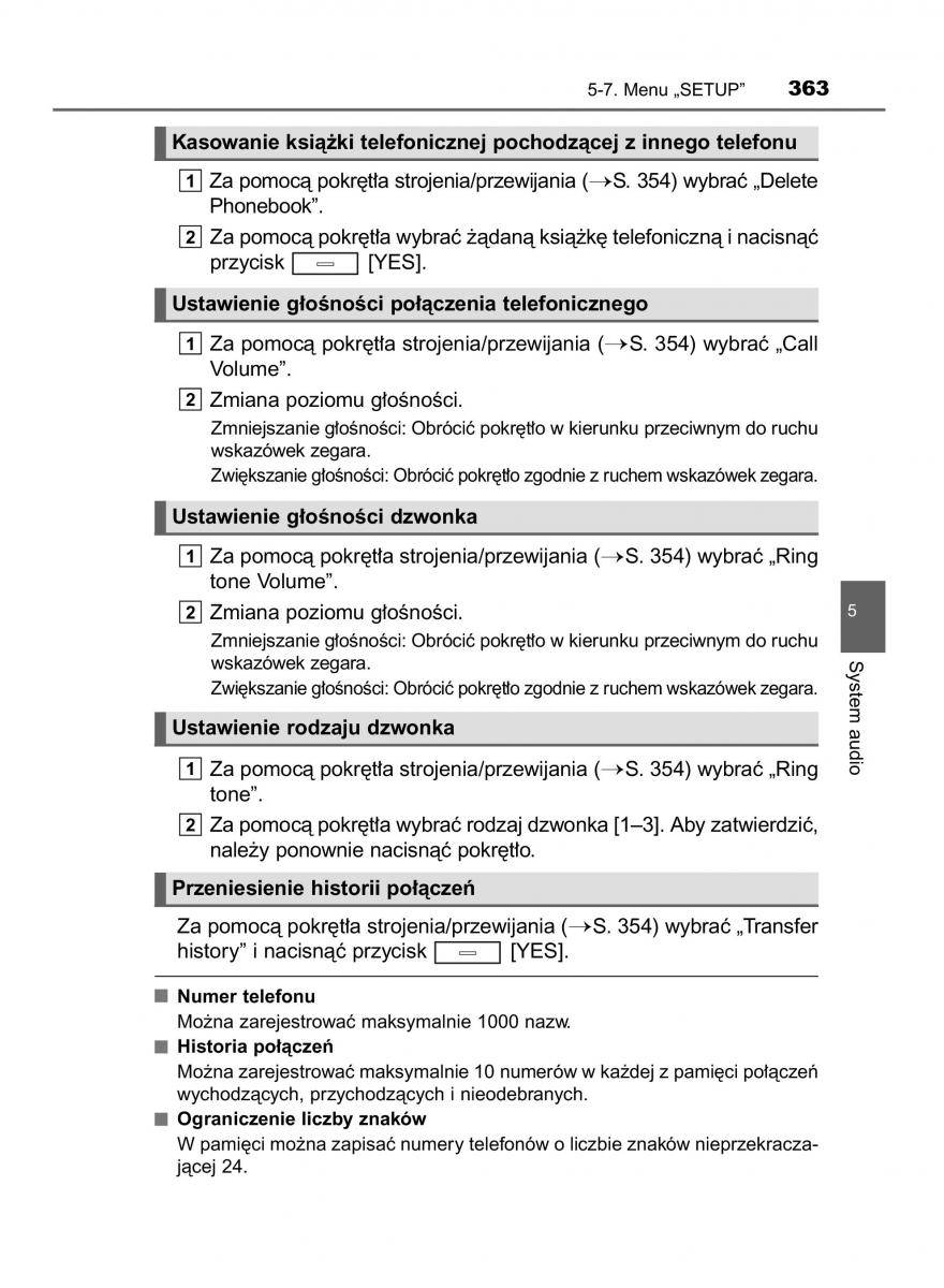 Toyota Avensis IV 4 instrukcja obslugi / page 363